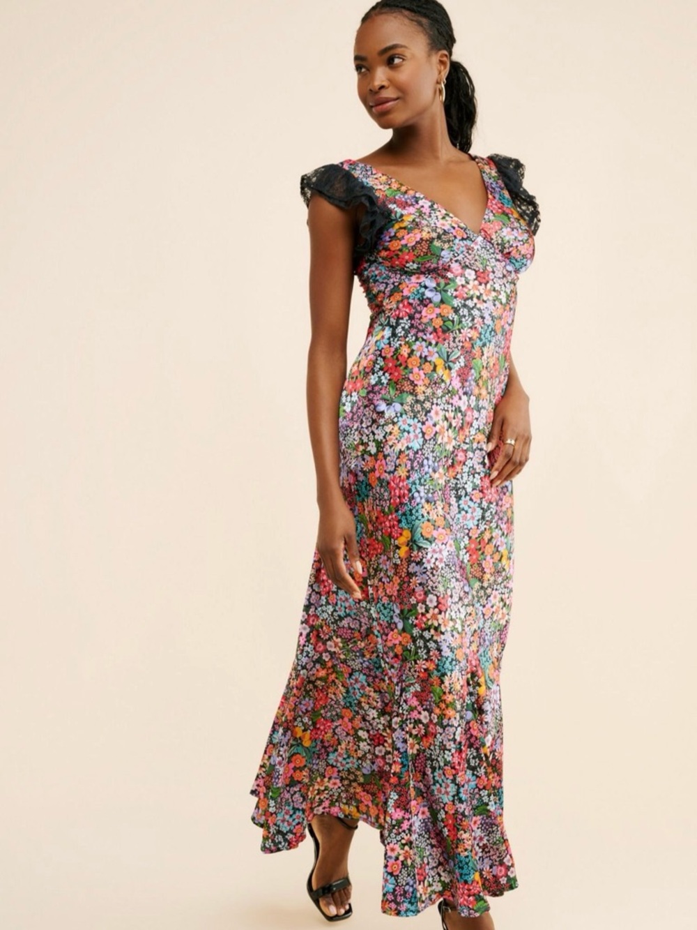 Free People Floral Maxi Dress in Pink, Blue, Green